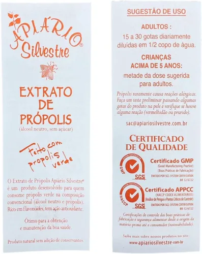 Miniatura 4 de Apiario Silvestre Extracto tradicional de propóleo de abeja verde brasileña (1.0 fl oz)