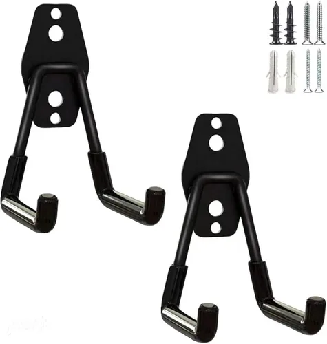 SMARTOLOGY Ganchos de utilidad resistentes, colgador de pared, paquete de 2 pequeños, 3 pulgadas de largo y 2.5 pulgadas de ancho, para garaje,