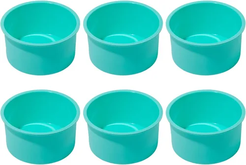 Miniatura 9 de Moldes de pastel redondos mini de silicona Staruby, 4 pulgadas, azules, reutilizables, antiadherentes, aptos para microondas, horno, congelador