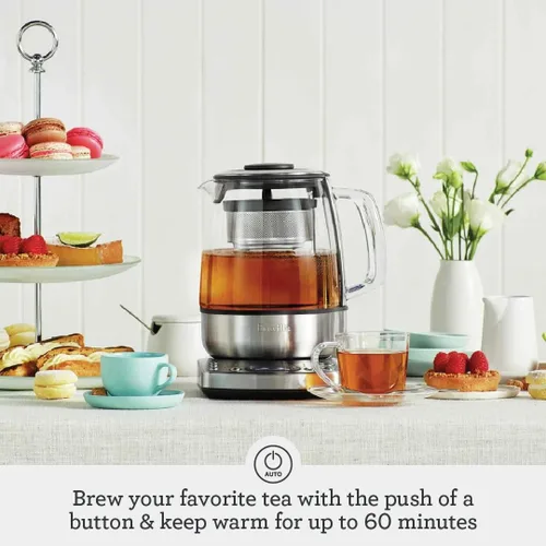 Miniatura 2 de Breville BTM800XL Preparador de Té Infusor y Hervidor de Agua, 51 onzas, Acero Inoxidable Cepillado y Vidrio
