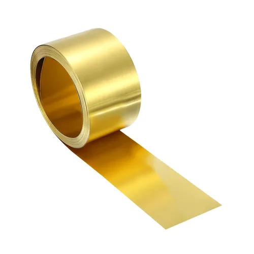 Miniatura 20 de uxcell Rollo de lámina de latón, 40 x 2 x 0.016 pulgadas, rollo de lámina de latón intermitente de metal para manualidades, reparaciones
