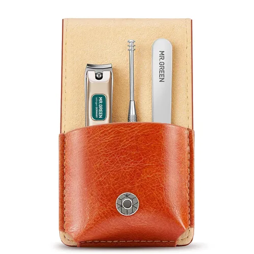 MR.GREEN Juegos de manicura portátil kits de pedicura herramienta cortaúñas de acero inoxidable estuche de aseo de viaje tijeras de uñas caja de