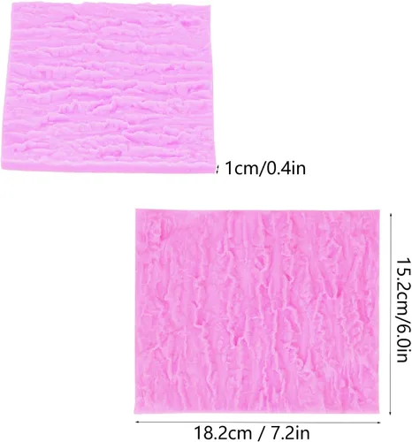 Miniatura 2 de Textura de corteza de árbol de silicona para pastel de fondant, tapete grande con textura de corteza de fondant, pastel de chocolate de silicona