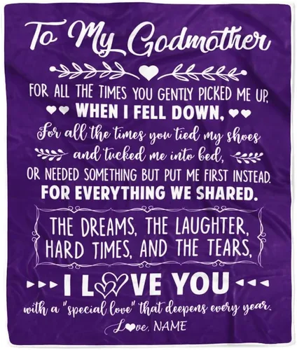 Miniatura 12 de Manta personalizada con texto en inglés «To My Godmother from Goddaughter Godson Thank You for Being My Godmother», para Día de la Madre
