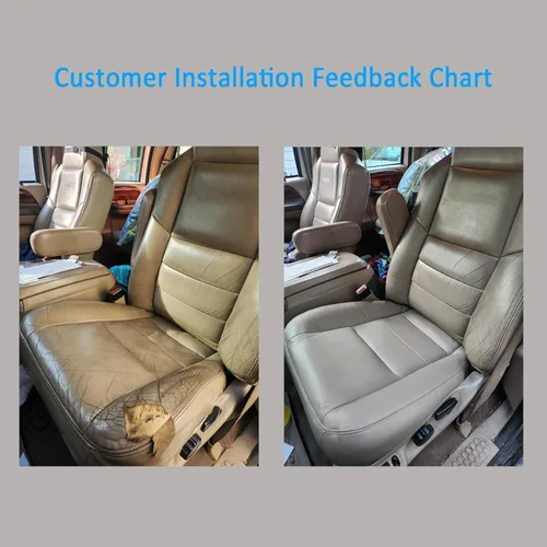 Miniatura 7 de Fundas de asiento inferiores del lado del conductor de cuero de microfibra gris aptas para F250 F350 F450 F550 Super Duty, Lariat XL, FX4 y XLT