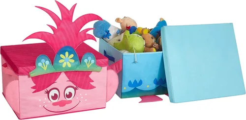 Miniatura 3 de Idea Nuova DreamWorks Trolls Poppy Figural - Juego de almacenamiento apilable de 2 piezas, rosa