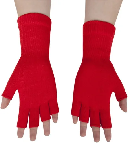 Miniatura 9 de Gravity Threads Guantes de invierno unisex para hombre y mujer, de punto elástico, sin dedos