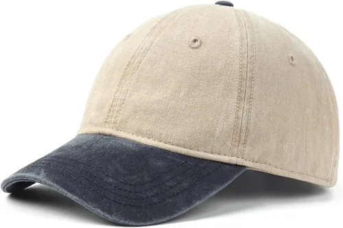 Miniatura 14 de Gorra de béisbol de mezclilla lavada de gran tamaño XXL, gorra deportiva de perfil bajo para cabezas grandes de 23.5 a 25.5 pulgadas, sombrero