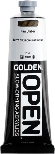 Miniatura 17 de GOLDEN OPEN Acrílicos de secado lento, Siena cruda, tubo de 2 fl oz, Pintura acrílica profesional, semiopaca Tierra de sierra natural