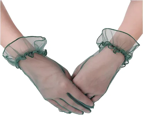 Ci-ONE Guantes de boda de encaje floral de las mujeres vintage cortos guantes de fiesta de té guantes
