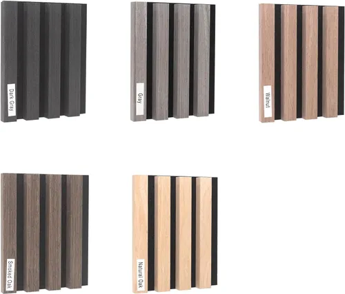 Miniatura 8 de NeatiEase Paneles de pared de madera, paneles de listones acústicos de 9 pies para decoración de paredes interiores y reducción de ruido, paneles