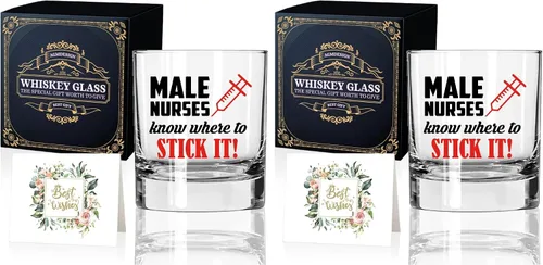 Miniatura 6 de AGMDESIGN Caja de regalo de cristal de whisky para enfermera masculina, regalo de jubilación para trabajadores de la salud, regalos divertidos