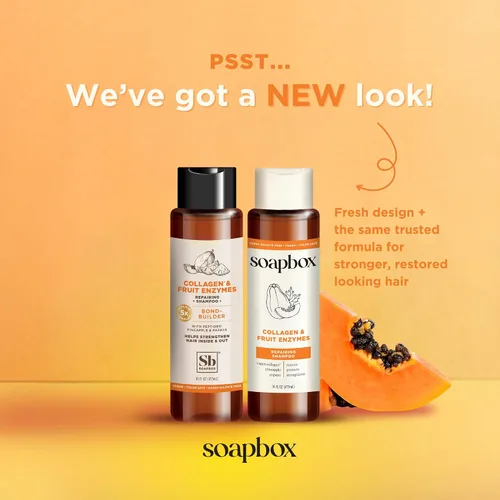 Miniatura 2 de Champú y acondicionador de colágeno Soapbox, para cabello seco, fino o delgado, fortalecedor con colágeno y péptidos para un cabello de aspecto más