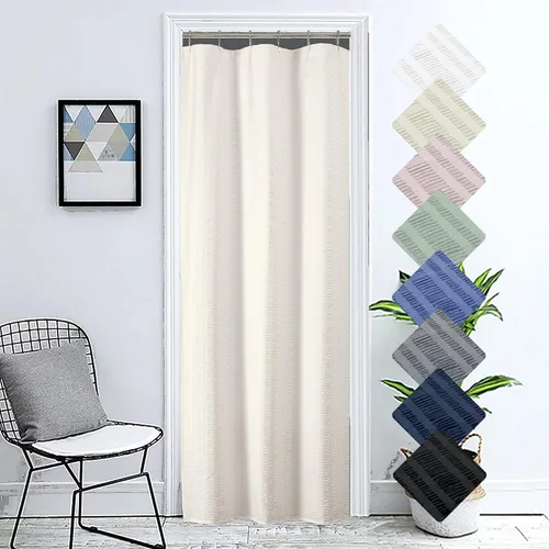 Miniatura 53 de Aiyufeng Moga - Cortina de ducha verde salvia, cortinas de ducha texturizadas en relieve 3D para baño, cortina de baño de tela de poliéster de lujo