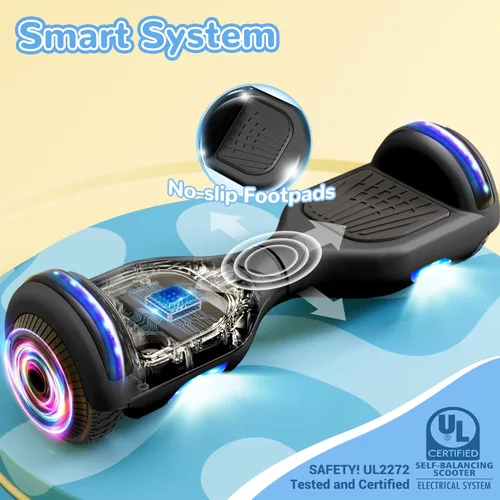 Miniatura 6 de SISIGAD Scooter, 6.5" Flash Wheels & Corlorful LED Lights, All for Girls Boys Kids Ages 6+ A-black