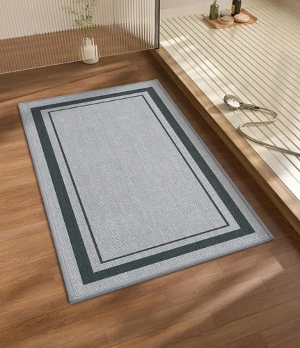 Miniatura 66 de chakme Juego de 2 alfombras de baño ultrafinas, absorbentes, antideslizantes, lavables a máquina, color beige oscuro, 17 x 24 pulgadas + tapete