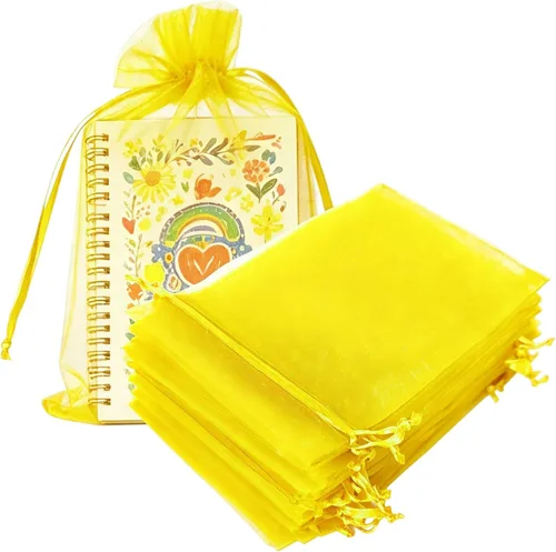 Miniatura 32 de Paquetes de 100 bolsas de organza de 4 x 6 pulgadas, color azul bebé para baby shower, Navidad, recuerdos de fiesta, cumpleaños, boda, despedida