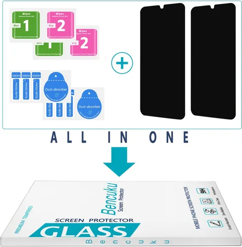 Miniatura 7 de (Paquete de 2 protectores de pantalla de privacidad para Samsung Galaxy A15 5G y Galaxy A15 de 6.5 pulgadas, vidrio templado antiespía, sin