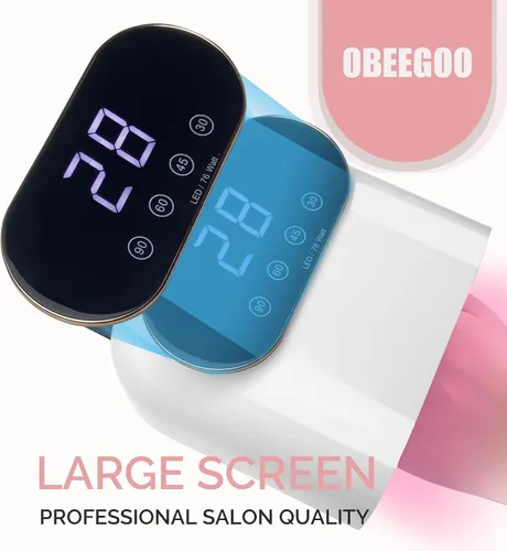 Miniatura 5 de Lámpara de uñas LED UV de 76 W, secadora de luz para esmalte de uñas, secadora de uñas LED con 38 cuentas LED, 4 temporizadores, sensor inteligente