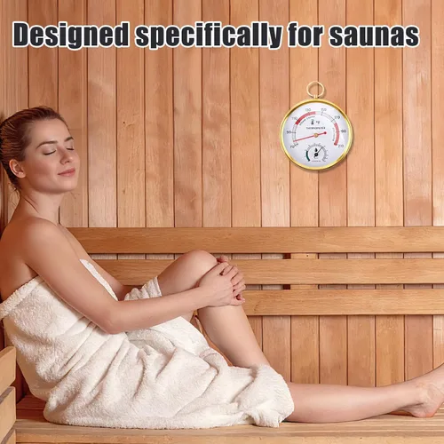 Miniatura 6 de Penitue Termómetro higrómetro de sauna, montado en la pared, medidor de temperatura y humedad 2 en 1 para sauna Fahrenheit, accesorios de sala