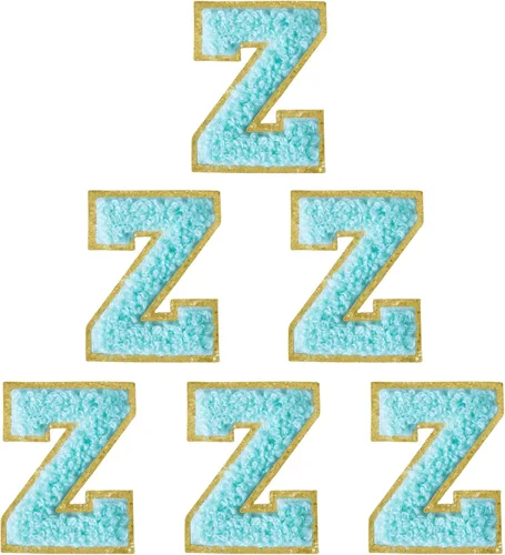 Miniatura 210 de 6 piezas de parches de letras de chenilla autoadhesivas, parches de letras preppy de 2 pulgadas para bolsos, ropa y sombreros, grandes pegatinas