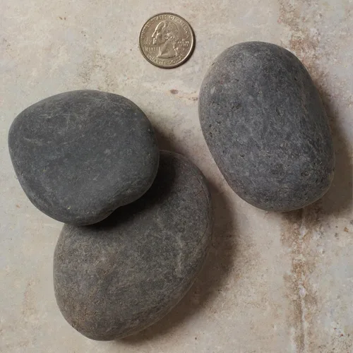 Miniatura 6 de Rocas planas de río para pintar jarrones, relleno de jarrones, acuario, grava, gris, grande, 5 libras, guijarros de paisajismo para plantas