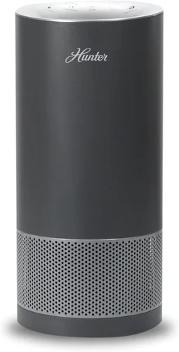 Hunter HP450UV - Purificadores de aire redondos para el hogar, torre purificadora de aire True HEPA para mascotas, olores, alérgenos, humo, polvo,