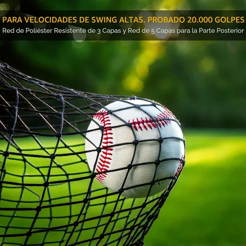 Miniatura 3 de Jaula de bateo de béisbol, jaulas de bateo para patio trasero, jaula portátil desplegable para béisbol y softbol con agujero para máquina de lanzar