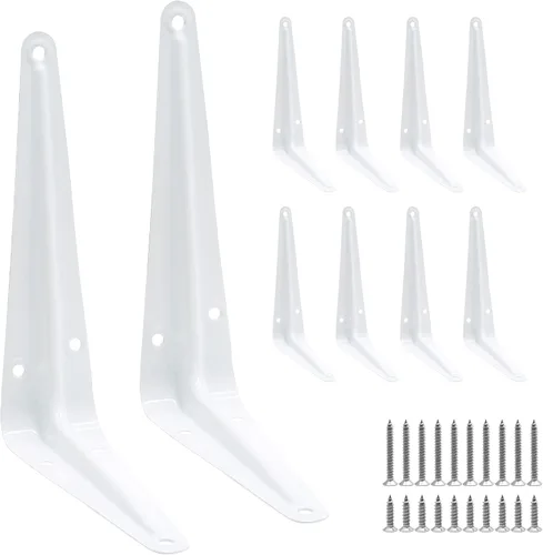 Miniatura 10 de Uenhoy Paquete de 10 soportes de estante negros de 4 x 3 pulgadas, soportes flotantes de metal resistentes para montaje en pared, soportes