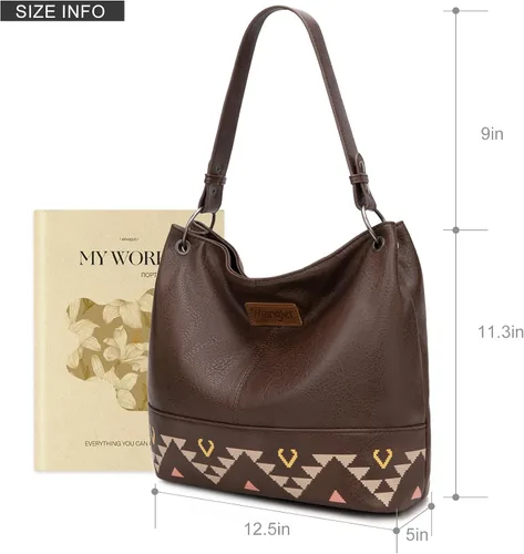 Miniatura 30 de Wrangler Hobo - Bolsas para mujer de cuero vegano con asa superior, bolsos de hombro y bolsos