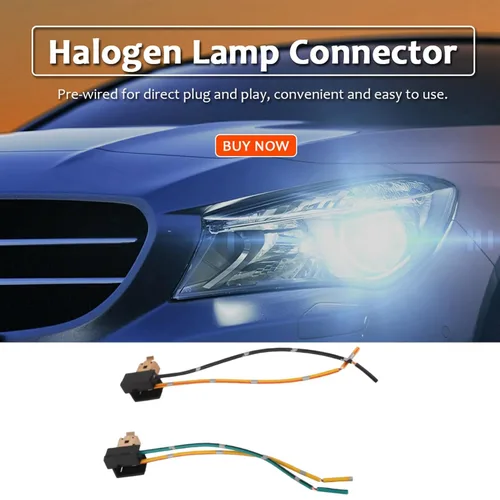 Miniatura 2 de 2 piezas Conector H1, Arnés de Cableado de Faros Delanteros, Arnés de Enchufe de Bombilla de Luz Antiniebla de 12V-24V, Adaptador de Bombilla