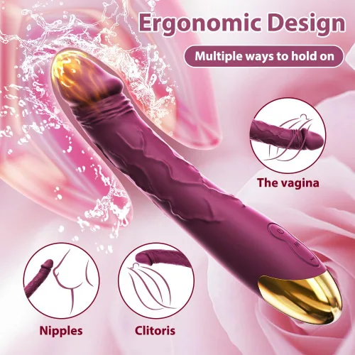Miniatura 3 de Vibrador realista de 7.6 pulgadas para mujeres, 10 potentes modos de vibración para estimulación del clítoris y punto G, juguetes sexuales