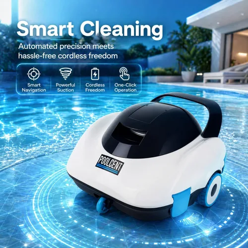 Miniatura 2 de Limpiador robótico de piscina, aspiradora de piscina inalámbrica con potente succión de 19 GPM, tiempo de funcionamiento de 2 horas y carga rápida