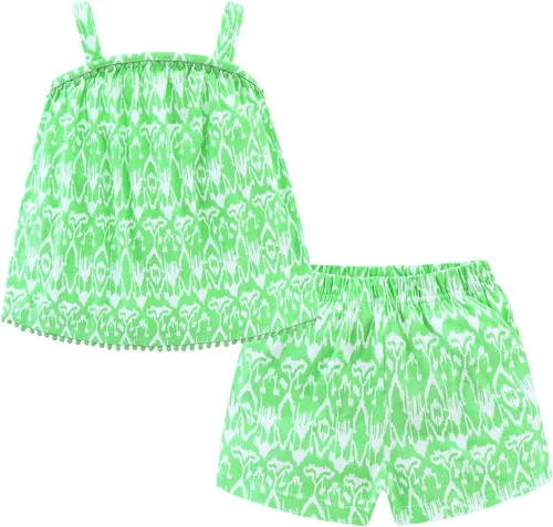 Miniatura 121 de LittleSpring Conjunto de verano para niñas con camiseta sin mangas y pantalones cortos florales