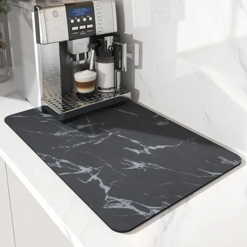 Miniatura 8 de AMOAMI Tapete de café absorbente con parte trasera de goma para secar platos para encimera de cocina, accesorios de bar para debajo de la cafetera