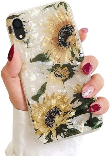 Miniatura 11 de Qokey Funda compatible con iPhone XR, bonito diseño de flores de jardín para niñas y mujeres, patrón mate, suave, ligera, delgada, TPU a prueba