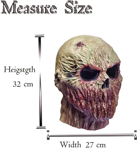Miniatura 4 de RAPGET Máscara de zombi - Máscara de látex espeluznante de látex para fiesta de Halloween Amarillo