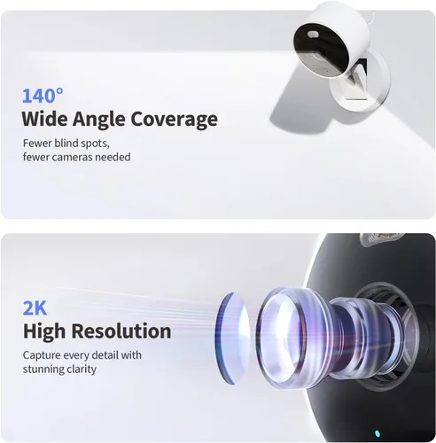 Miniatura 2 de Aqara G100, cámara de seguridad para interiores/exteriores 2K, HomeKit Secure Video, audio de 2 vías, foco nocturno con visión nocturna en color/IR