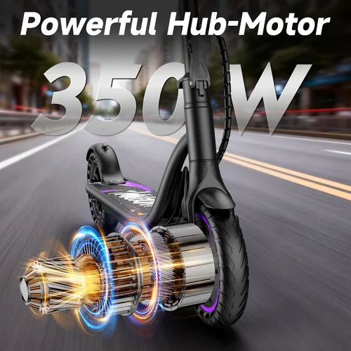 Miniatura 4 de VOLPAM Scooter eléctrico con neumático sólido de 8.5"/10", motor potente de 350 W/500 W y velocidad máxima de 19/22 MPH, alcance de 16 a 28 millas
