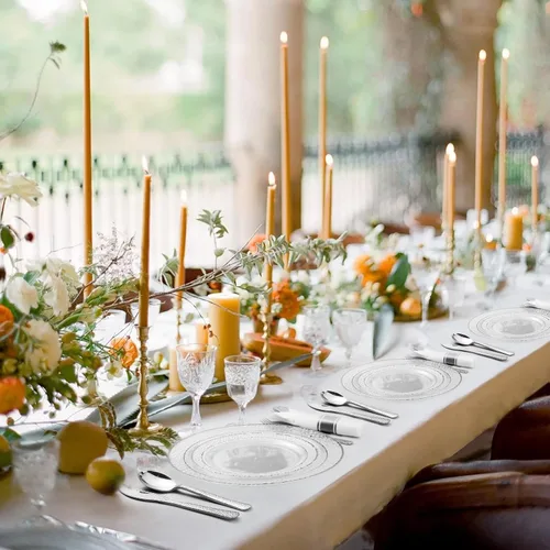 Miniatura 6 de Bestluck 350 piezas platos de plástico transparente con ribete plateado para 50 invitados, juego de vajilla desechable para fiestas y bodas, incluye