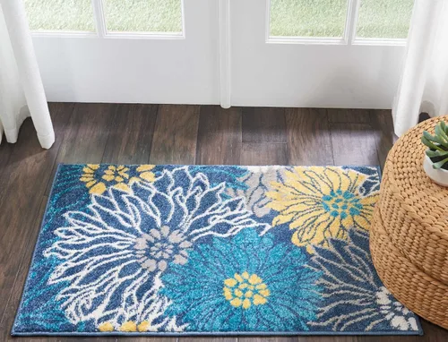 Miniatura 41 de Nourison Passion - Alfombra azul, de 6 pies, 7 pulgadas x 9 pies, 6 pulgadas, floral, campestre, fácil de limpiar, no desprende pelo