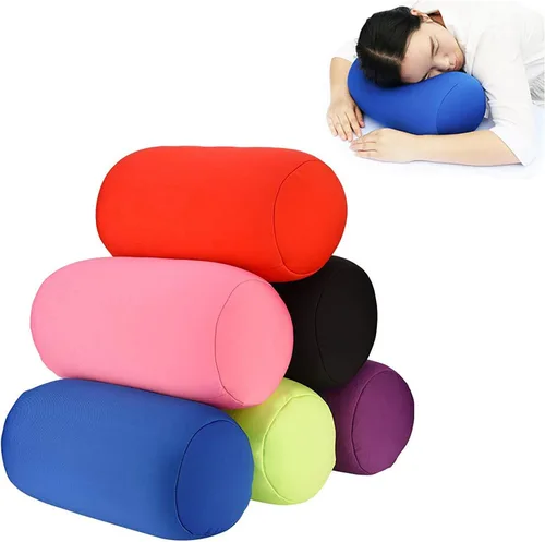 Miniatura 3 de ASkinds Almohada ortopédica de espuma viscoelástica para cuello cilíndrico redondo de microcuentas, 7 x 12 pulgadas