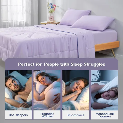 Miniatura 3 de Dream Valley Outlast® Edredón refrescante King, manta de enfriamiento instantáneo de grado de la NASA para personas que duermen con calor, edredón