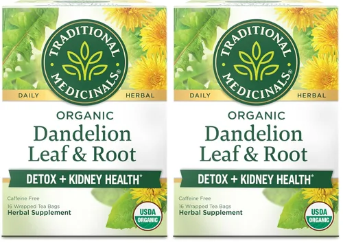 Miniatura 19 de Traditional Medicinals Té, raíz de diente de león tostado orgánico, apoya la función renal y la digestión saludable, 16 bolsas de té