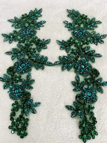 Miniatura 14 de 1 parche cosido a mano con piedras brillantes de imitación en rojo/blanco/verde/azul, cuentas y piedras de adorno para costura, accesorio
