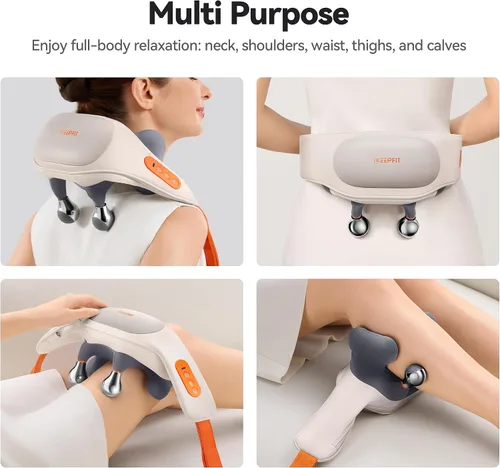 Miniatura 9 de IKEEPFIT Masajeador de cuello inalámbrico con calor, masajeador de hombro para aliviar el dolor de tejido profundo, MagicSide 3.0 [2025 innovador]
