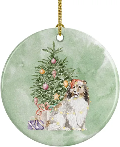 Miniatura 60 de Caroline's Treasures Bulldog, Bulldog inglés #2 y árbol de cerámica adorno colgante para árbol de Navidad, decoración colgante para el hogar