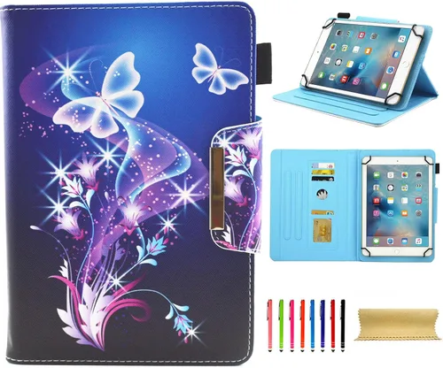 Miniatura 27 de Funda universal para tablet de 7 pulgadas, piel sintética [ranuras para tarjetas], cubierta magnética, para Samsung Galaxy Tab E/Tab A 7.0, Fire 7