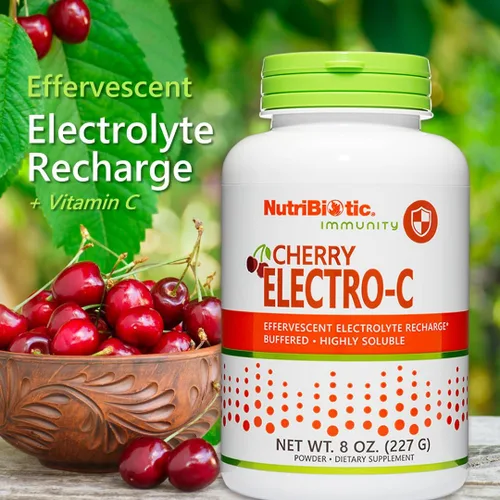 Miniatura 4 de NutriBiotic - Cherry Electro-C Vitamina C y electrolito en polvo, 8 onzas 850 mg de vitamina C por porción Recarga de electrolitos efervescentes