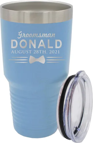 Miniatura 12 de Vaso de padrinos de boda grabado personalizado, taza de acero inoxidable aislada personalizada para padrino de boda, despedida de soltero, boda